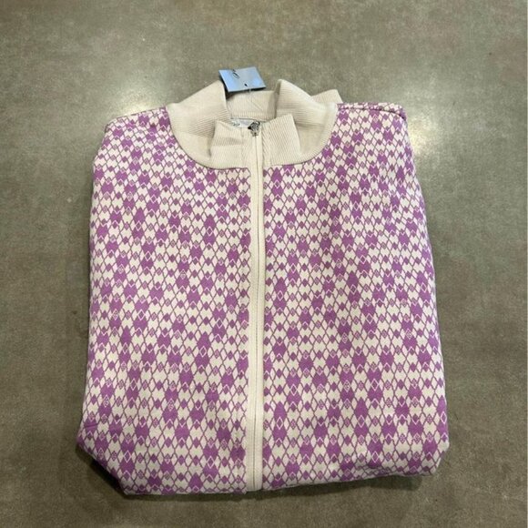 GRACE Lane woman’s golf jacket. Size large. NWT. Purple, off white. Mock neck, p - Picture 9 of 10